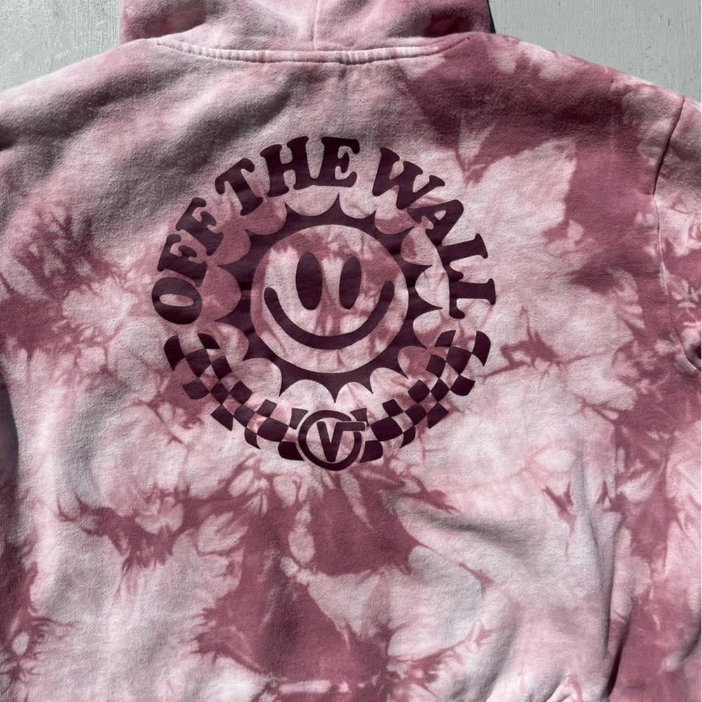 Women's VANS Off the Wall Hoodie Multicolor Spell-Out S Street Skateboard Logo